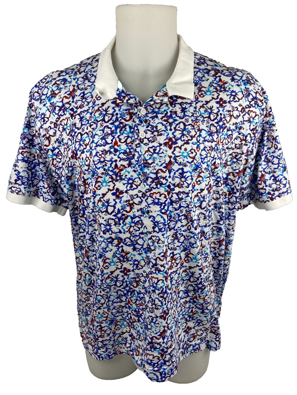 Robert Graham Men 2XL Polo Shirt Multi Color Floral Casual Golf